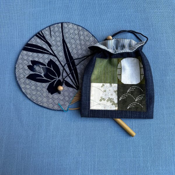 Drawstring Pouch - Work Can Wait - Japanese Garden