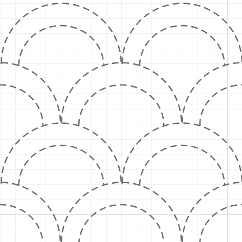 Ocean Waves (Seigaiha) sashiko pattern