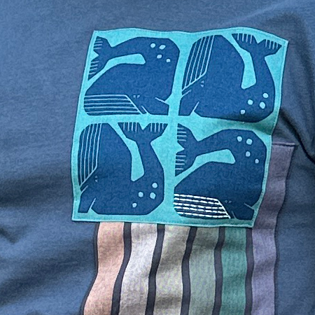 Whales deep blue T-shirt